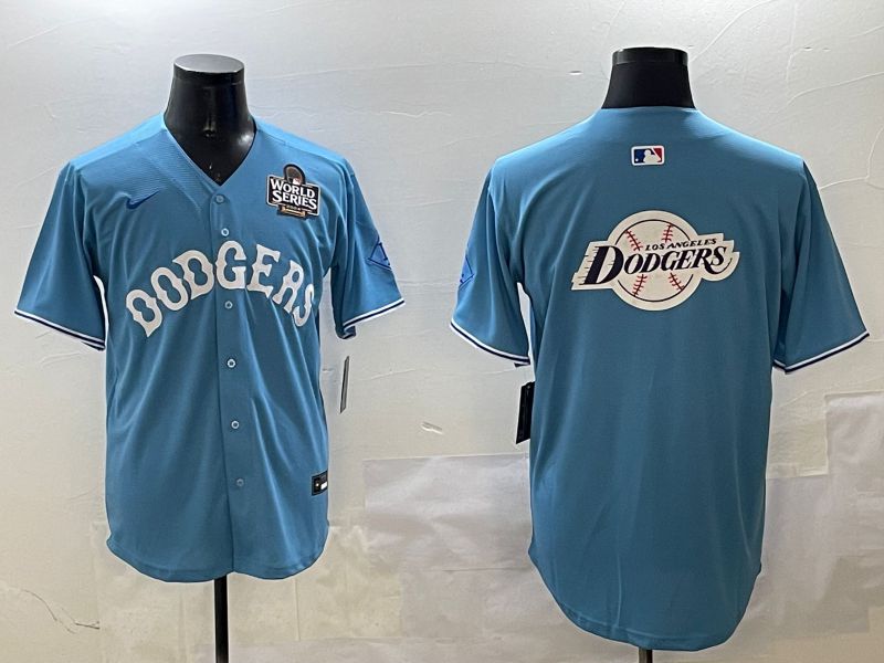 Men Los Angeles Dodgers Blank Light Blue Throwback Game 2025 Nike MLB Jersey style 36